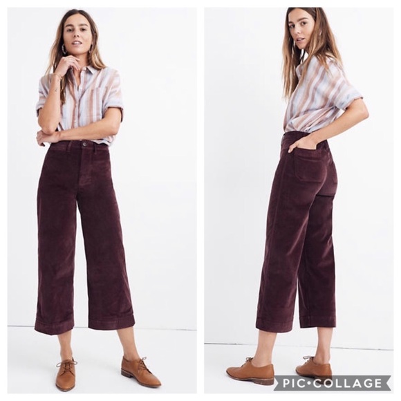 Madewell Pants - NWT Madewell Emmett Wide-Leg Crop Pants SZ-25